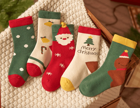 Kids Matching Bamboo Christmas Socks